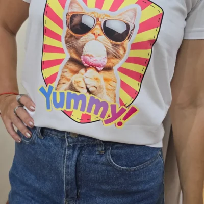remera blanca yummy mujer